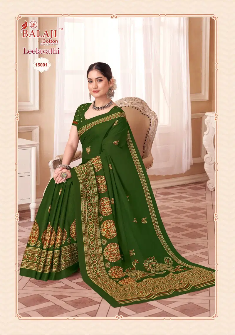 Leelavathi Vol 15 By Balaji Pure Cotton Printed Saree Wholesale Shop In Surat